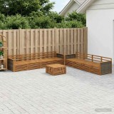 Cumpara ieftin Set de canapele de exterior 9 buc. 8-Locuri natural