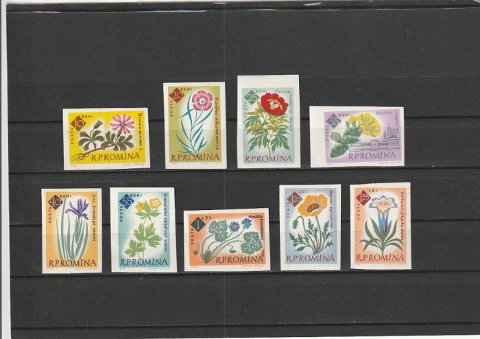ROMANIA 1961 LP 524 a CENTENARUL GRADINII BOTANICE BUCURESTI SERIE NEDANTELATA MNH NESTAMPILATA