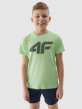 Tricou cu imprimeu pentru băieți - verde deschis, 4F Sportswear