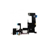 Banda Flex Incarcare Audio Originala iPhone 5 - Alb, Conector Dock, Mufa Casti, Piese Schimb
