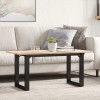 VidaXL Masă de cafea, cadru O, 100x50x45 cm, lemn masiv pin și Oţel 3282666
