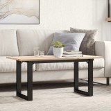 vidaXL Masă de cafea, cadru O, 100x50x45 cm, lemn masiv pin și Oţel 3282666