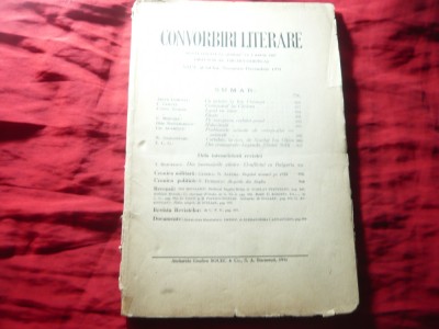 Revista Convorbiri Literare nov-dec.1931 -Ed.Socec , 97 pag : A.Gorovei ,C.Goran foto