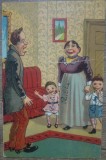 Familie// CP comica din perioada interbelica