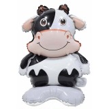 Balon Folie Suport Văcuță 60cm Ropet - Baloane Figurină Animale, Decor Petrecere Copii, Aniversare