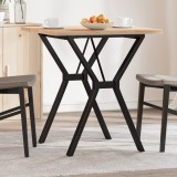 VidaXL Masă bucătărie, cadru Y, 70x70x75,5 cm lemn masiv pin și Oţel