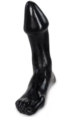 Dildo Foot Fetish, PVC, Negru, 23 cm foto