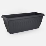 Jardinieră din plastic antracit cu relief vertical - 39,4L, CMCLASS