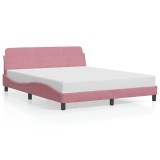 Cumpara ieftin Cadru de pat cu tablie, Dover, roz, 160x200 cm, catifea