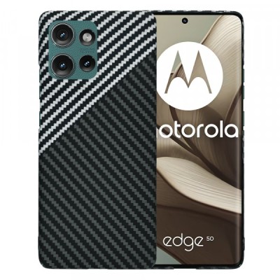 Husa pentru Motorola Edge 50, Techsuit, Carbonite FiberShell, Gri foto
