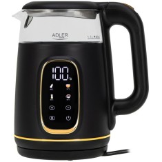 Fierbator de apa Adler AD 1305BS, 1.7 l, 2200 W, Afisaj LED, Baza pivotanta 360, Filtru calcar, 5 presetari, Negru/Auriu