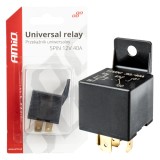 Releu auto universal cu 5 pini, tensiune 12v, 40a, Amio