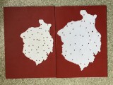 Cumpara ieftin 2 SABLOANE CU CONTURUL ROMANIEI DIN ERA COMUNISTA