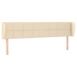 Cumpara ieftin Tablie de pat cu aripioare crem 203x23x78/88 cm textil