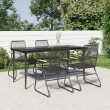 Set mobilier de gradina, 5 piese, negru, ratan PVC GartenMobel Dekor, vidaXL