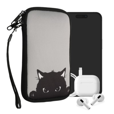 Husa Universala Kwmobile pentru telefon, Marime L - 6.5 inch, Gri/Negru, Neopren, KWM000007UJ148C foto