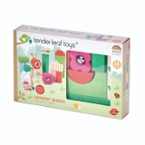 Cuburi din lemn, Tender Leaf Toys, cu ilustratii de pepiniera,15 piese