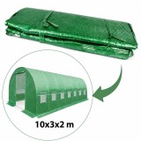 Folie pentru solar de gradina 10 x 3 x 2 m, folie de schimb 140 g/mp, filtru UV, 14 ferestre
