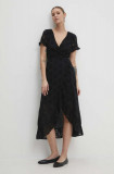 Cumpara ieftin Answear Lab rochie din bumbac culoarea negru, midi, evazati