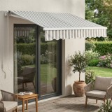 Copertina retractabila Bitonto 300x250 cm gri/alb, cu manivela