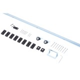 Set ușă glisantă metalică HOMCOM cu unelte, role, ghidaj de podea, blocuri și cheie hexagonală, 186x2,5x3,77cm, argintiu | Aosom Romania