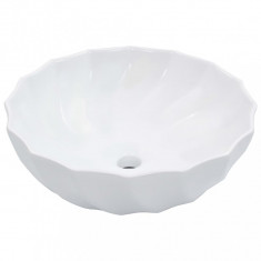 vidaXL Chiuvetă de baie, alb, 46 x 17 cm, ceramică