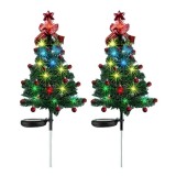 Cumpara ieftin Lampa solara pentru gradina, LED, forma de brad, waterproof, cu tarus, 68cm inaltime, multicolor