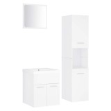 Cumpara ieftin Set mobilier de baie, alb, lemn prelucrat