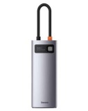 DOCKING Station Baseus Metal Gleam Series 5-in-1,conectare PC USB-C, USB 3.0x3, USB-Cx1 PD 100W 5V/9V/14.5V/20V 5A (Max.),HDMIx1/4K/30Hz,gri &quot;WKWG0200