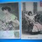 HOPCT 1698 FEMEI..FEMEI-TCV-ROMANTICA-FRANTA-LOT 2 CARTI POSTALE VECHI-CIRCULATE