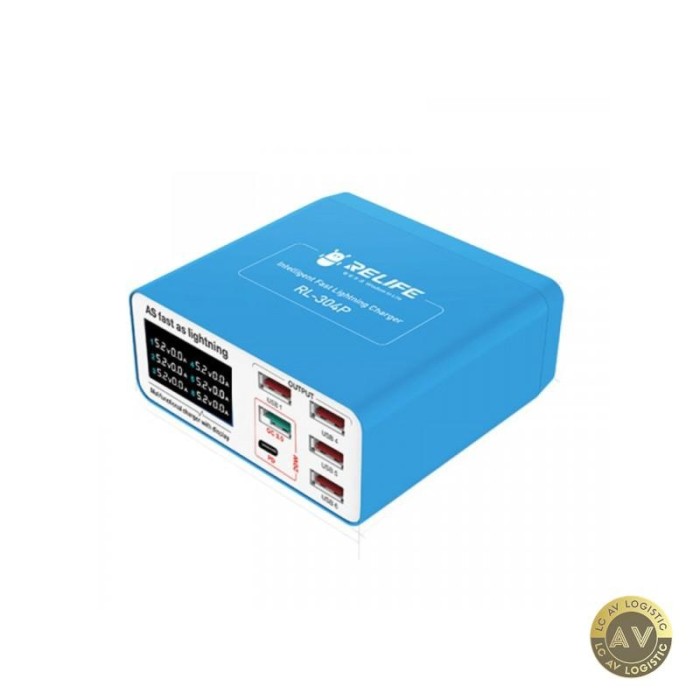 Incarcator Statie Relife RL-304P 40W 3A 1 x USB-C - 5 x USB-A Albastru