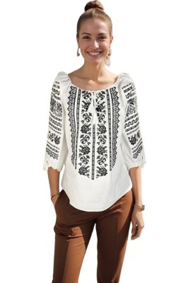 Bluza dama RS25 alb/negru mahon marimea S foto