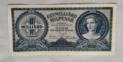 Ungaria - 1 Milliard Pengo (1946) albastră, fără serie foto