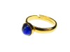 Inel Argint 925 Placat Aur cu Lapis Lazuli Natural 6mm, Reglabil, Marime 5-10