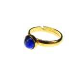 Inel reglabil argint placat cu aur lapis-lazuli natural 6 MM