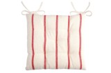 Pernă De Scaun St Trop Alb/Rosu 40X40 Cm, Culoare Alb/Roșu, 100% Bumbac