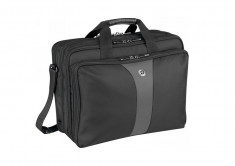 Geanta laptop Wenger Legacy 17 inch Triple Gusset Brief Negru / Gri foto