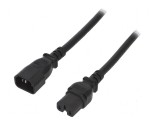 Cablu 3x14AWG IEC C14 tată - IEC C15 mamă PVC 1,8m negru 15A