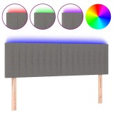 Cumpara ieftin Tablie de pat cu LED, gri inchis, 144x5x78/88 cm, textil