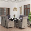 VidaXL Set mobilier de grădină cu perne, 9 piese, gri și negru 3099364