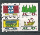 USA, Cinderella 1967 Christmas x 4, MNH L.080, Nestampilat