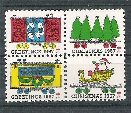 USA, Cinderella 1967 Christmas x 4, MNH L.080