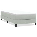 Cumpara ieftin Pat cu arcuri fara saltea gri deschis 90x210 cm catifea
