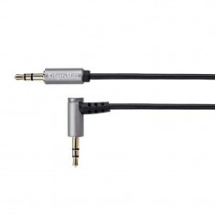 Cablu audio Kruger&amp;Matz, 2 x jack stereo 3.5 mm tata, conector 90 grade, 1 m