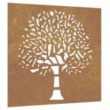 Cumpara ieftin Decor perete de gradina 55x55 cm design copac otel Corten