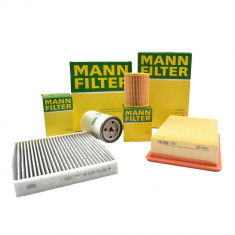 Pachet filtre revizie Mann-Filter BMW Seria 3 E90 320 d 163 CP, cod motor N47 D20 A foto
