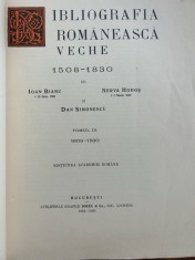 Bibliografia Romaneasca Veche, vol 3, I Bianu 1936, fascicolele 3-8