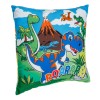 Perna Decorativa Copii Dinozaur Verde, 30x30cm, Poliester, Multicolor, Design Dinozauri, Fara Fermoar, Lavabila 30&deg;C
