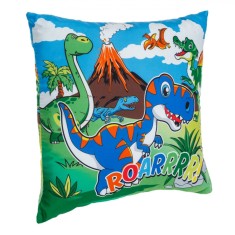 Pernă Decorativă, Dinozaur, Model Verde, 30x30cm, Poliester