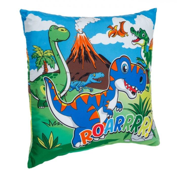 Pernă Decorativă, Dinozaur, Model Verde, 30x30cm, Poliester